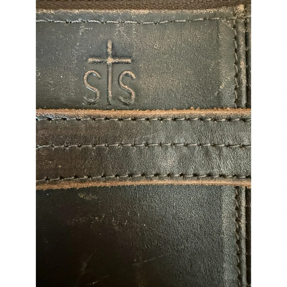 STS Ranchwear Distressed Brown Leather Wallet/Purse Crossbody Or Wristlet - Picture 3 of 14